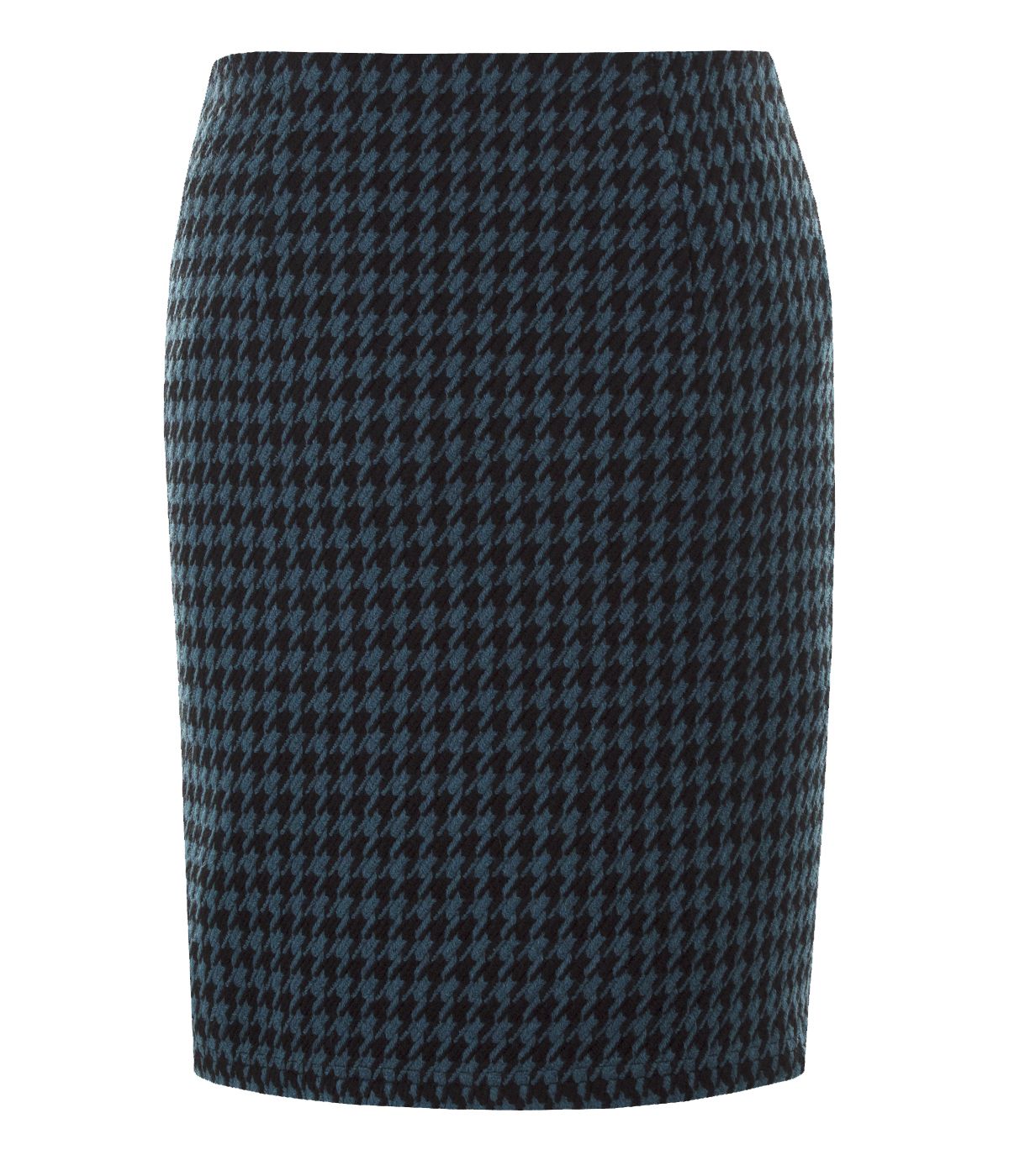 Straight skirt, houndstooth print, with acrylic and wool  1